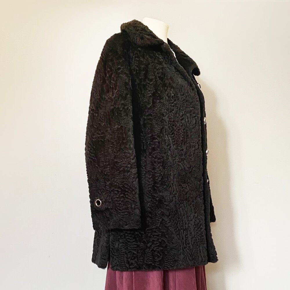 VINTAGE (c. 1960) | Faux Persian Lamb Coat | VERY GOOD!!! - Picture 2 of 9